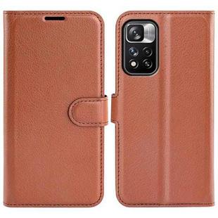 For Xiaomi Redmi Note 11 Pro / Note 11 Pro+ Litchi Texture Horizontal Flip Protective Case with Holder & Card Slots & Wallet(Brown)