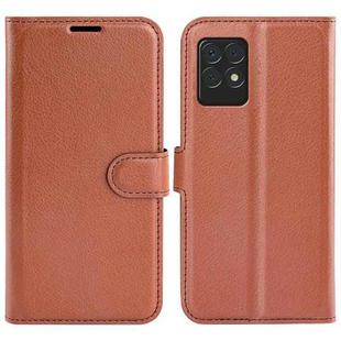For OPPO Realme 8i Litchi Texture Horizontal Flip Protective Case with Holder & Card Slots & Wallet(Brown)