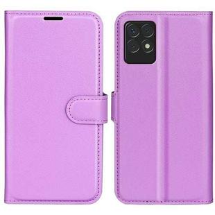 For OPPO Realme 8i Litchi Texture Horizontal Flip Protective Case with Holder & Card Slots & Wallet(Purple)