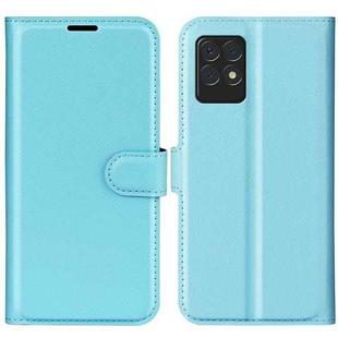 For OPPO Realme 8i Litchi Texture Horizontal Flip Protective Case with Holder & Card Slots & Wallet(Blue)
