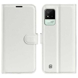 For OPPO Realme Narzo 50i Litchi Texture Horizontal Flip Protective Case with Holder & Card Slots & Wallet(White)
