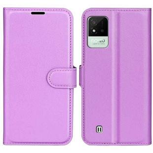 For OPPO Realme Narzo 50i Litchi Texture Horizontal Flip Protective Case with Holder & Card Slots & Wallet(Purple)