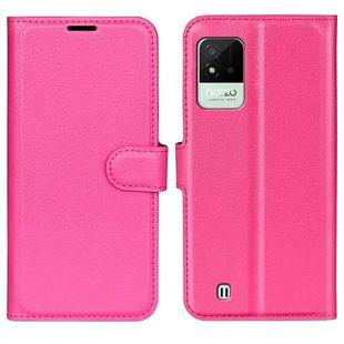 For OPPO Realme Narzo 50i Litchi Texture Horizontal Flip Protective Case with Holder & Card Slots & Wallet(Rose Red)