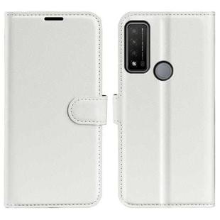 For TCL 20 R 5G Litchi Texture Horizontal Flip Phone Protective Case with Holder & Card Slots & Wallet(White)