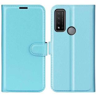 For TCL 20 R 5G Litchi Texture Horizontal Flip Phone Protective Case with Holder & Card Slots & Wallet(Blue)