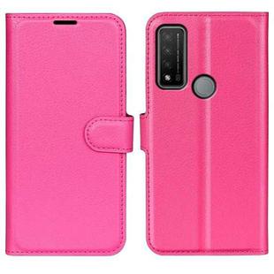 For TCL 20 R 5G Litchi Texture Horizontal Flip Phone Protective Case with Holder & Card Slots & Wallet(Rose red)