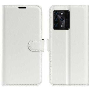 For ZTE Blade V30 Litchi Texture Horizontal Flip Phone Protective Case with Holder & Card Slots & Wallet(White)