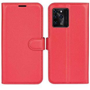 For ZTE Blade V30 Litchi Texture Horizontal Flip Phone Protective Case with Holder & Card Slots & Wallet(Red)