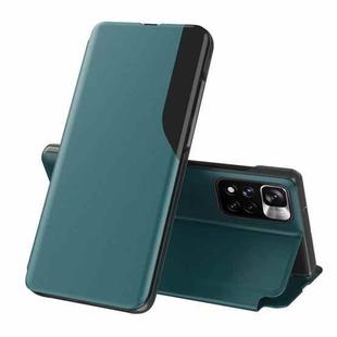 For Xiaomi Redmi Note 11 Attraction Flip Holder Leather Phone Case(Green)