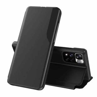 For Xiaomi Redmi Note 11 Pro Global Version Side Display Kickstand Shockproof Leather Phone Case(Black)