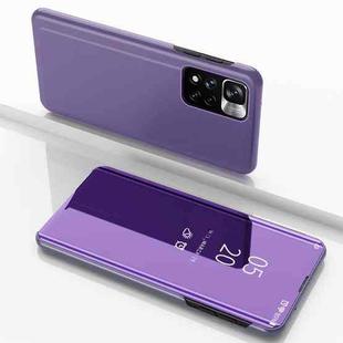For Xiaomi Redmi Note 11 Pro Plated Mirror Kickstand Flip Leather Phone Case (Purple Blue)