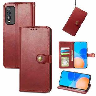 For Honor Play 5T Pro Solid Color Leather Buckle Phone Case(Red)
