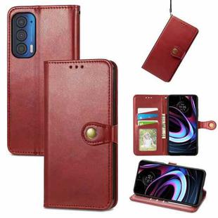 For Motorola Moto Edge 2021  Solid Color Leather Buckle Phone Case(Red)