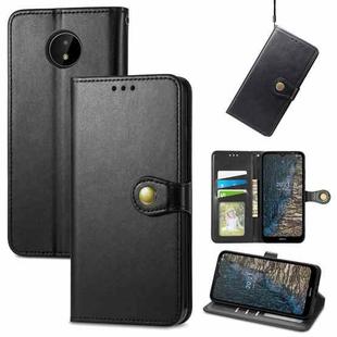 For Nokia C20 Solid Color Leather Buckle Phone Case(Black)