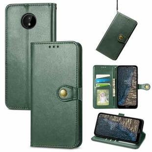 For Nokia C20 Solid Color Leather Buckle Phone Case(Green)