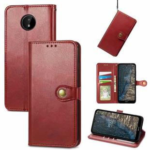 For Nokia C20 Solid Color Leather Buckle Phone Case(Red)