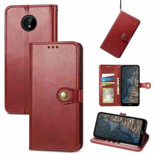 For Nokia G50 Solid Color Leather Buckle Phone Case(Red)