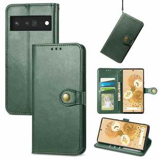 For Google Pixel 6 Pro Solid Color Leather Buckle Phone Case(Green)