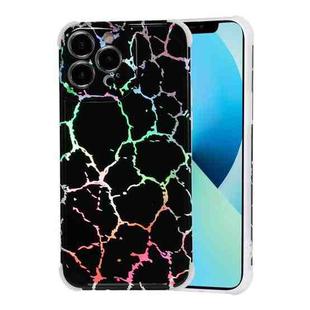 For iPhone 13 Pro Max Laser Marble TPU Phone Case (Black)