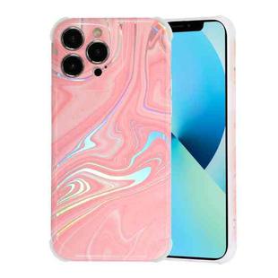 Laser Marble TPU Phone Case For iPhone 13 Pro Max(Pink)