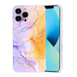 For iPhone 13 Pro Max Laser Marble TPU Phone Case (Purple)