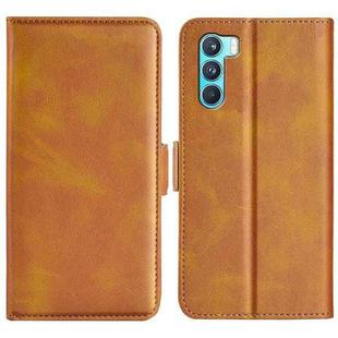 For OPPO K9 Pro Dual-side Magnetic Buckle Horizontal Flip Leather Case with Holder & Card Slots & Wallet(Yellow)