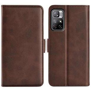 For Xiaomi Redmi Note 11 Global / Note 11S Dual-side Magnetic Buckle Leather Phone (Brown)