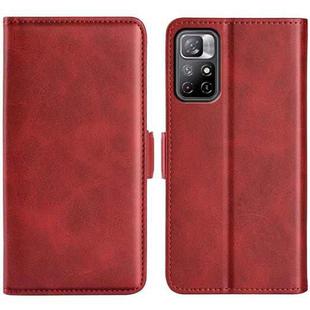 For Xiaomi Redmi Note 11 Global / Note 11S Dual-side Magnetic Buckle Leather Phone Case (Red)