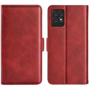 For OPPO Realme 8i Dual-side Magnetic Buckle Horizontal Flip Leather Case with Holder & Card Slots & Wallet(Red)