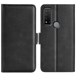 For TCL 20 R 5G  Dual-side Magnetic Buckle Horizontal Flip Phone Leather Case with Holder & Card Slots & Wallet(Black)