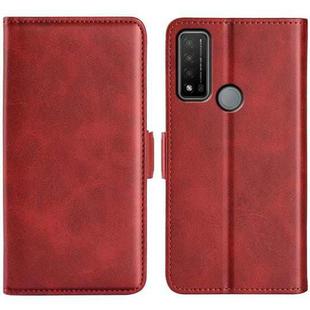 For TCL 20 R 5G  Dual-side Magnetic Buckle Horizontal Flip Phone Leather Case with Holder & Card Slots & Wallet(Red)