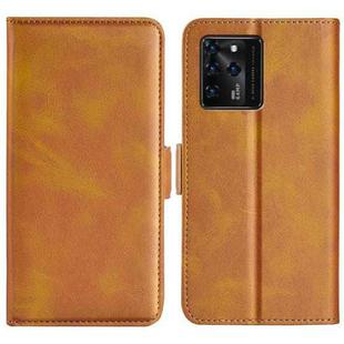 For ZTE Blade V30 Dual-side Magnetic Buckle Horizontal Flip Phone Leather Case with Holder & Card Slots & Wallet(Yellow)