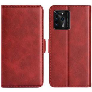 For ZTE Blade V30 Dual-side Magnetic Buckle Horizontal Flip Phone Leather Case with Holder & Card Slots & Wallet(Red)