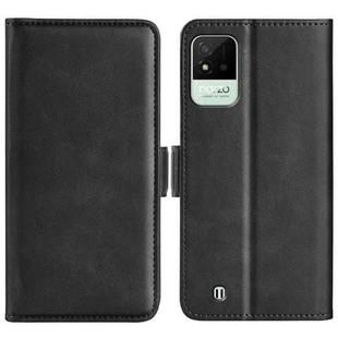 For OPPO Realme Narzo 50i Dual-side Magnetic Buckle Horizontal Flip Leather Case with Holder & Card Slots & Wallet(Black)