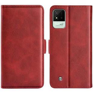 For OPPO Realme Narzo 50i Dual-side Magnetic Buckle Horizontal Flip Leather Case with Holder & Card Slots & Wallet(Red)