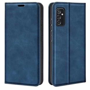 For Samsung Galaxy M52 5G Retro-skin Magnetic Suction Leather Case with Holder & Card Slots & Wallet(Dark Blue)