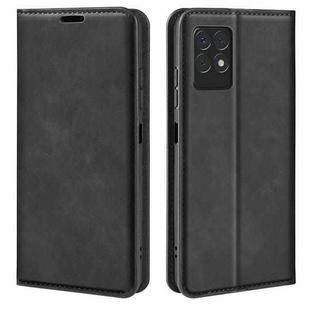 For OPPO Realme 8i Retro-skin Magnetic Suction Leather Case with Holder & Card Slots & Wallet(Black)