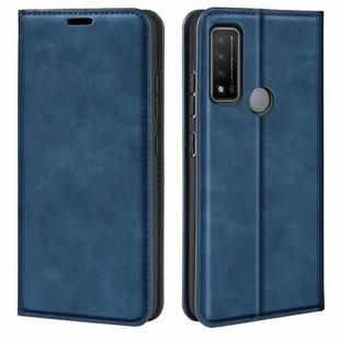 For TCL 20 R 5G Retro-skin Business Magnetic Suction Phone Leather Case with Holder & Card Slots & Wallet(Dark Blue)