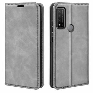 For Xiaomi Redmi Note 11 Pro / Note 11 Pro+ Retro-skin Magnetic Suction Leather Case with Holder & Card Slots & Wallet(Grey)