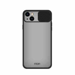 For iPhone 13 MOFI Translucent Frosted PC + TPU Phone Case(Black)