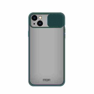 For iPhone 13 MOFI Translucent Frosted PC + TPU Phone Case(Green)
