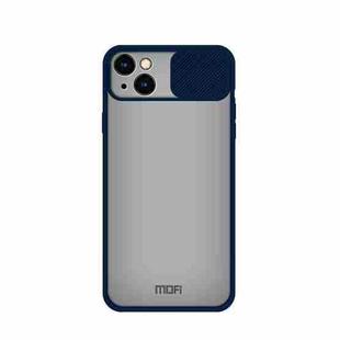 For iPhone 13 MOFI Translucent Frosted PC + TPU Phone Case(Blue)