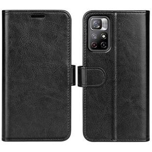 For Xiaomi Redmi Note 11 R64 Texture Single Horizontal Flip Protective Case with Holder & Card Slots & Wallet & Photo Frame(Black)