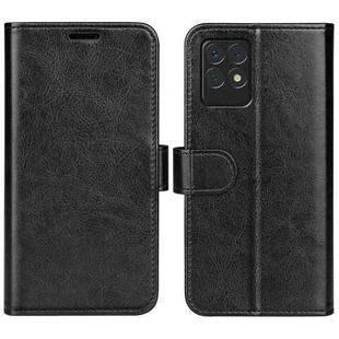 For OPPO Realme 8i R64 Texture Single Horizontal Flip Protective Case with Holder & Card Slots & Wallet & Photo Frame(Black)