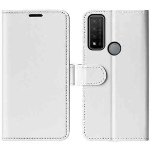 For TCL 20 R 5G R64 Texture Single Horizontal Flip Phone Protective Case with Holder & Card Slots & Wallet& Photo Frame(White)