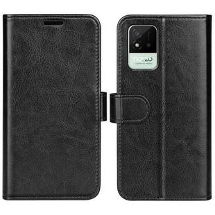 For OPPO Realme Narzo 50A R64 Texture Single Horizontal Flip Protective Case with Holder & Card Slots & Wallet& Photo Frame(Black)