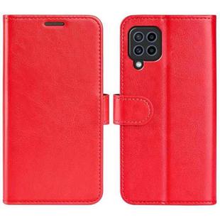 For Samsung Galaxy F22 R64 Texture Single Horizontal Flip Protective Case with Holder & Card Slots & Wallet& Photo Frame(Red)
