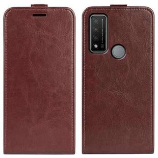 For TCL 20 R 5G R64 Texture Single Vertical Flip Leather Phone Protective Case with Card Slots & Photo Frame(Brown)