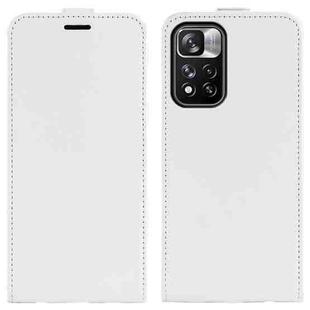 For Xiaomi Redmi Note 11 Pro / Note 11 Pro+ R64 Texture Single Vertical Flip Leather Protective Case with Card Slots & Photo Frame(White)
