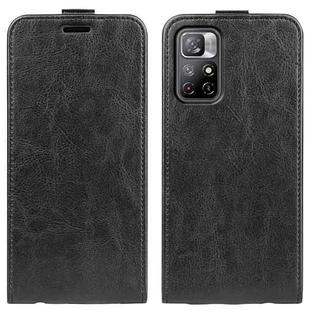 For Xiaomi Redmi Note 11 R64 Texture Single Vertical Flip Leather Protective Case with Card Slots & Photo Frame(Black)